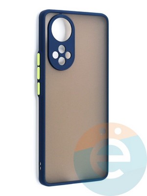 Накладка пластиковая с силиконовой окантовкой с защищенной камерой для Huawei Honor 50 синяя - фото 46914