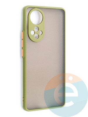 Накладка пластиковая с силиконовой окантовкой с защищенной камерой для Huawei Honor 50 хаки - фото 46916