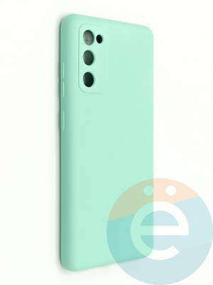 Накладка Silicone Cover (без логотипа, с защитой камеры) для Samsung Galaxy S20FE бирюзовая - фото 47257