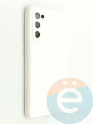 Накладка Silicone Cover (без логотипа, с защитой камеры) для Samsung Galaxy S20FE молочная - фото 47260
