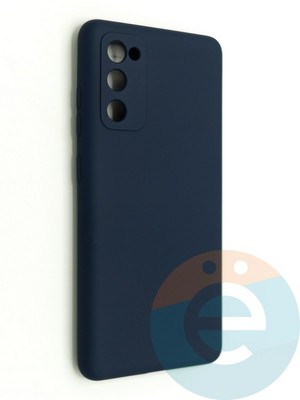 Накладка Silicone Cover (без логотипа, с защитой камеры) для Samsung Galaxy S20FE синяя - фото 47263