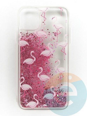 Накладка Переливашка на Apple iPhone 11 фламинго - фото 47270