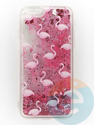 Накладка Переливашка на Apple iPhone 6/6S фламинго - фото 47305