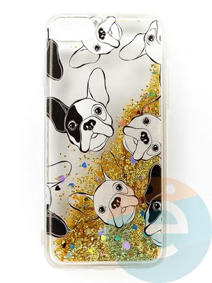 Накладка Переливашка на Apple iPhone 7/8/SE 2020 бульдожек - фото 47308