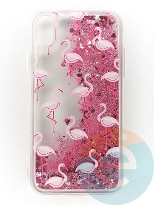 Накладка Переливашка на Apple iPhone Xr фламинго - фото 47315