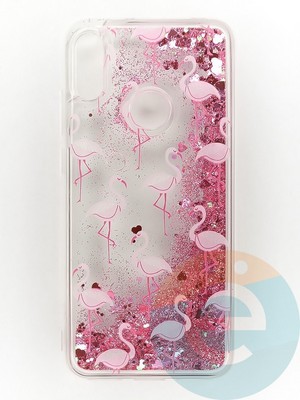 Накладка Переливашка на Huawei Y6 2019/Honor 8A фламинго - фото 47345