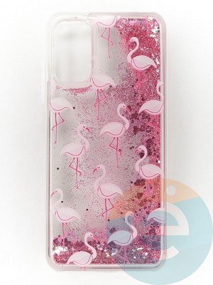 Накладка Переливашка на Poco M3 Pro/Redmi Note 10 5G фламинго - фото 47355
