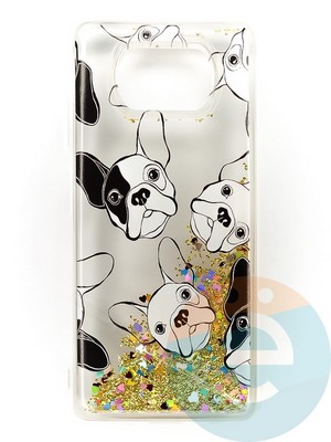 Накладка Переливашка на Poco X3 бульдожек - фото 47363