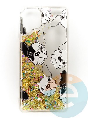 Накладка Переливашка на Samsung Galaxy A12 бульдожек - фото 47388