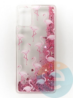 Накладка Переливашка на Samsung Galaxy A51 фламинго - фото 47395