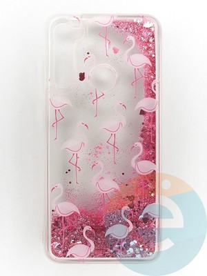 Накладка Переливашка на Xiaomi Redmi Note 8T фламинго - фото 47435