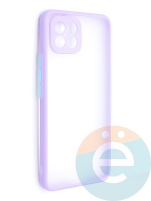 Накладка пластиковая с силиконовой окантовкой с защищенной камерой для Huawei Nova 8SE сиреневая - фото 48606