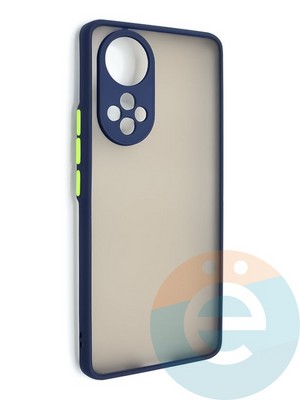 Накладка пластиковая с силиконовой окантовкой с защищенной камерой для Huawei Nova 9 синяя - фото 48611