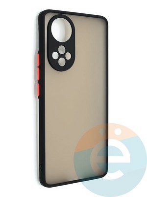 Накладка пластиковая с силиконовой окантовкой с защищенной камерой для Huawei Nova 9 черная - фото 48614