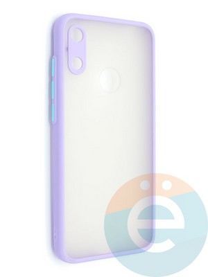 Накладка пластиковая с силиконовой окантовкой с защищенной камерой для Huawei Y6 2019/Honor 8A сиреневая - фото 48616