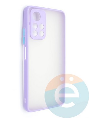 Накладка пластиковая с силиконовой окантовкой с защищенной камерой для Poco M4 Pro 5G сиреневая - фото 48623