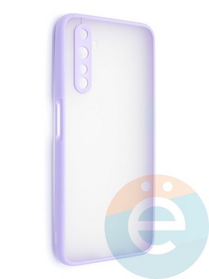 Накладка пластиковая с силиконовой окантовкой с защищенной камерой для Realme 6 Pro сиреневая - фото 48629