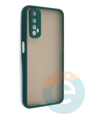 Накладка пластиковая с силиконовой окантовкой с защищенной камерой для Realme 7 зеленая - фото 48632