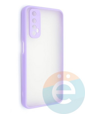 Накладка пластиковая с силиконовой окантовкой с защищенной камерой для Realme 7 сиреневая - фото 48635