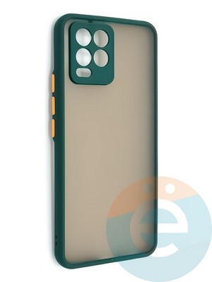 Накладка пластиковая с силиконовой окантовкой с защищенной камерой для Realme 8/8 Pro зеленая - фото 48638