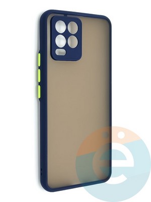 Накладка пластиковая с силиконовой окантовкой с защищенной камерой для Realme 8/8 Pro синяя - фото 48640