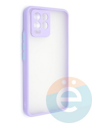 Накладка пластиковая с силиконовой окантовкой с защищенной камерой для Realme 8/8 Pro сиреневая - фото 48641