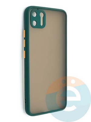 Накладка пластиковая с силиконовой окантовкой с защищенной камерой для Realme C11 зеленая - фото 48649