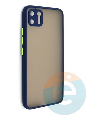 Накладка пластиковая с силиконовой окантовкой с защищенной камерой для Realme C11 синяя - фото 48651