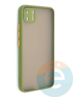 Накладка пластиковая с силиконовой окантовкой с защищенной камерой для Realme C11 хаки - фото 48653