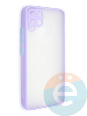 Накладка пластиковая с силиконовой окантовкой с защищенной камерой для Realme C15 сиреневая - фото 48658