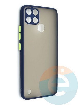 Накладка пластиковая с силиконовой окантовкой с защищенной камерой для Realme C21Y синяя - фото 48668