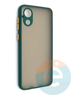 Накладка пластиковая с силиконовой окантовкой с защищенной камерой для Samsung Galaxy A03 Core зеленая - фото 48671