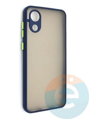 Накладка пластиковая с силиконовой окантовкой с защищенной камерой для Samsung Galaxy A03 Core синяя - фото 48673