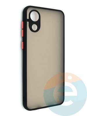Накладка пластиковая с силиконовой окантовкой с защищенной камерой для Samsung Galaxy A03 Core черная - фото 48675