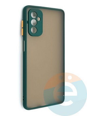 Накладка пластиковая с силиконовой окантовкой с защищенной камерой для Samsung Galaxy M52 5G зеленая - фото 48686