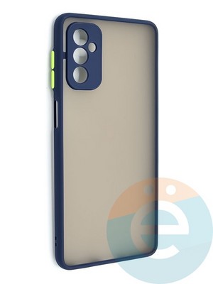 Накладка пластиковая с силиконовой окантовкой с защищенной камерой для Samsung Galaxy M52 5G синяя - фото 48688