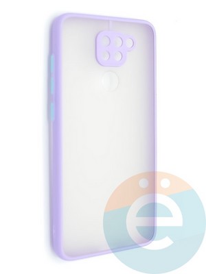 Накладка пластиковая с силиконовой окантовкой с защищенной камерой для Xiaomi Redmi Note 9 сиреневая - фото 48718