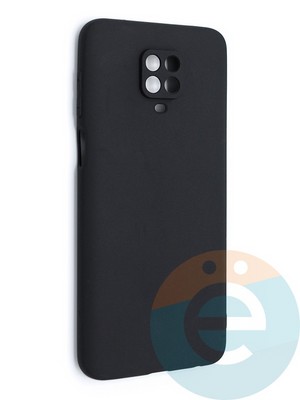 Накладка силиконовая Soft touch с защищенной камерой для Xiaomi Redmi Note 9 Pro/Note 9s черная - фото 47633