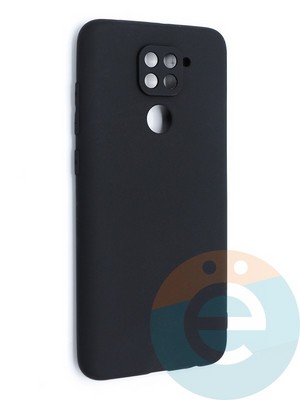 Накладка силиконовая Soft touch с защищенной камерой для Xiaomi Redmi Note 9 черная - фото 47634