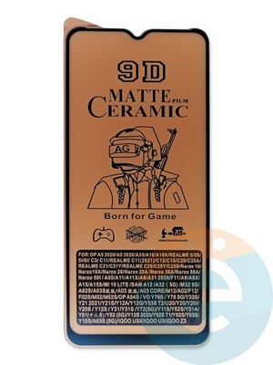 Защитное стекло Ceramics Matte (в упаковке) для Samsung Galaxy A03 Core черное - фото 47653