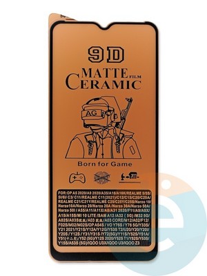 Защитное стекло Ceramics Matte (без упаковки) для Samsung Galaxy A03 Core черное - фото 47713