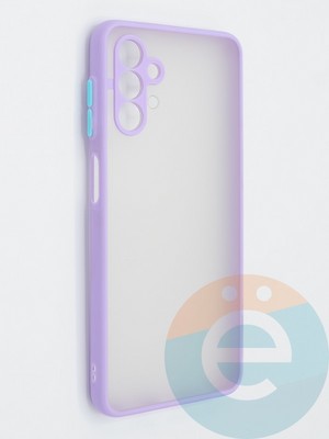 Накладка пластиковая с силиконовой окантовкой с защищенной камерой для Samsung Galaxy A13 4G сиреневая - фото 47762