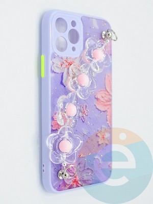 Накладка пластиковая с цепочкой для Apple iPhone 11 Pro сиреневая - фото 47772