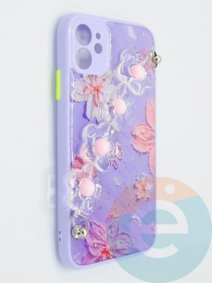 Накладка пластиковая с цепочкой для Apple iPhone 11 сиреневая - фото 47776