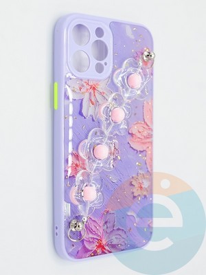 Накладка пластиковая с цепочкой для Apple iPhone 12 Pro Max сиреневая - фото 47784