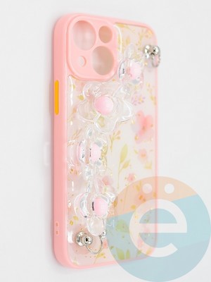 Накладка пластиковая с цепочкой для Apple iPhone 13 Mini нежно розовая - фото 47794