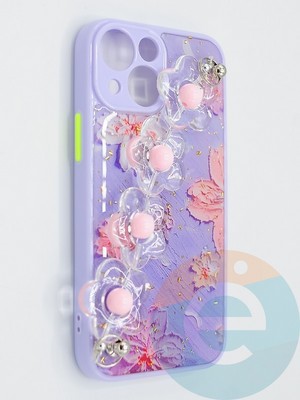 Накладка пластиковая с цепочкой для Apple iPhone 13 Mini сиреневая - фото 47796
