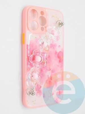 Накладка пластиковая с цепочкой для Apple iPhone 13 Pro Max розовая - фото 47799