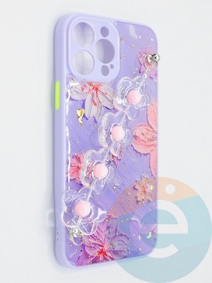 Накладка пластиковая с цепочкой для Apple iPhone 13 Pro Max сиреневая - фото 47800