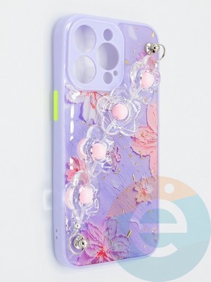 Накладка пластиковая с цепочкой для Apple iPhone 13 Pro сиреневая - фото 47804